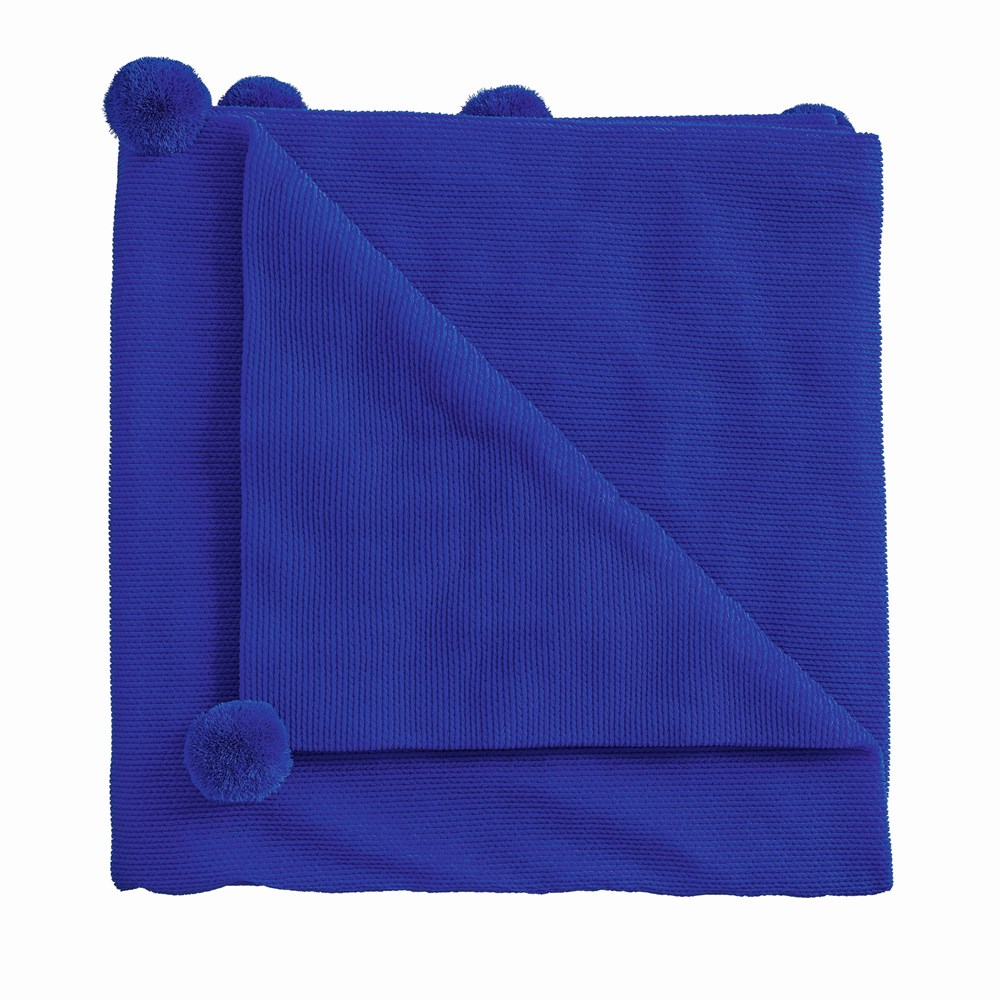 Budding Brights Pom Pom Throw by Helena Springfield in Navy Blue